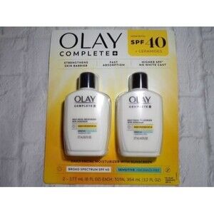 NEW 2 Pack Olay Complete+ Daily Facial Moisturizer w/ Sunscreen SPF 40 Sensitive